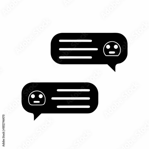 Minimalist low-opacity chat message bubbles with a user avatar icon for digital communication.
