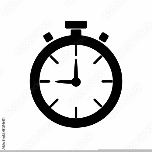 Faint white outline of a classic stopwatch timer icon with a minimalist clean design.