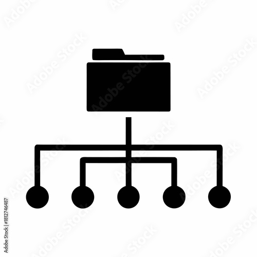 Simple White Organizational Chart Depicting Hierarchical Relationships and Connections.