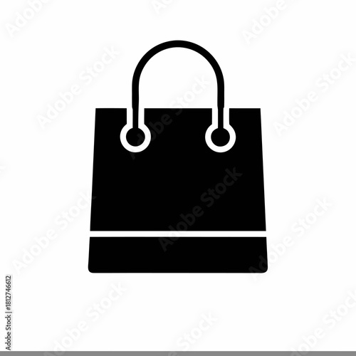Simple White Shopping Bag with Handles for Retail Purchases.