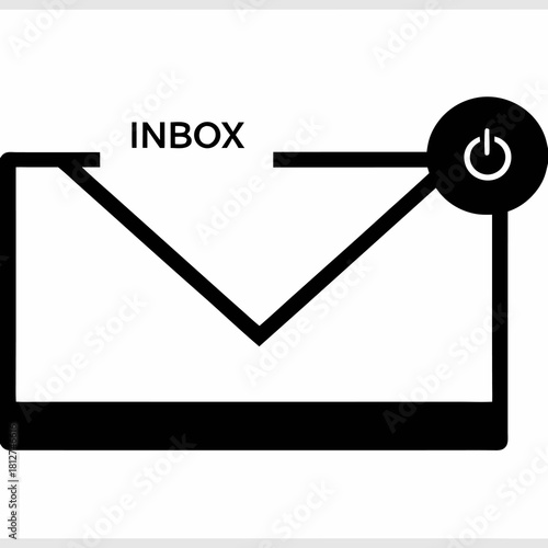 Subtle White Minimalist Envelope Icon with Faint INBOX Text and Notification Bell Symbol.