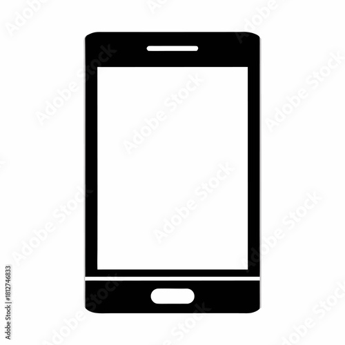 Rectangular White Shape with Thin Gray Border Minimalist Design Isolated Object.