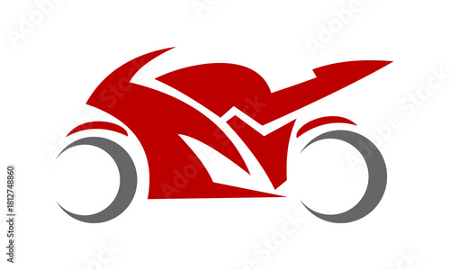 red motorcycle logo vector
