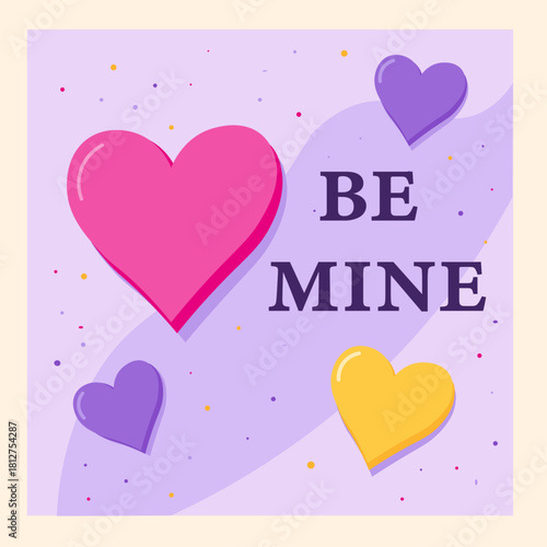 Be Mine Pastel Heart Illustration