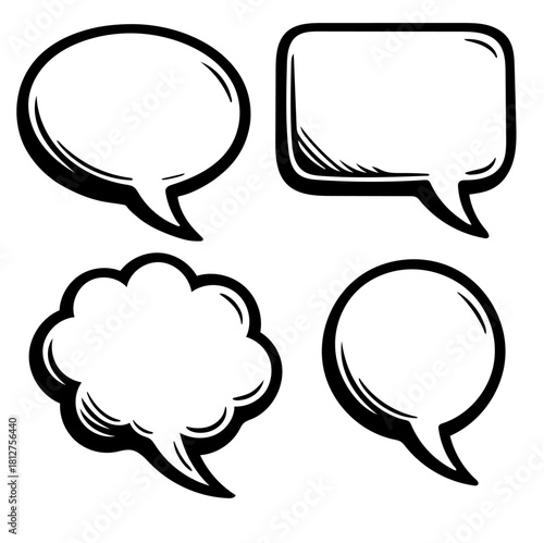 Various speech bubbles for creative design elements and dialogue