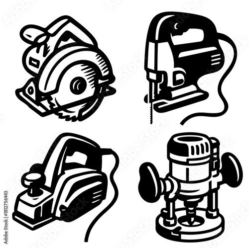 Vector carpentry tools design for woodworking crafts