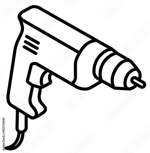 Isometric vector illustration of a drill tool design