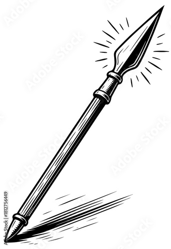 Cavalry lance vector design with sharp tip and elegant detail