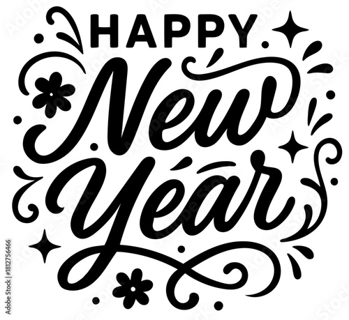 Celebrate new year with joyful wishes in stylish design