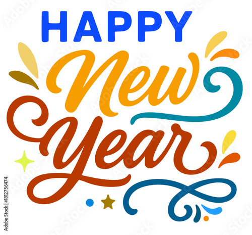 Happy New Year vector design celebrates joy and optimism