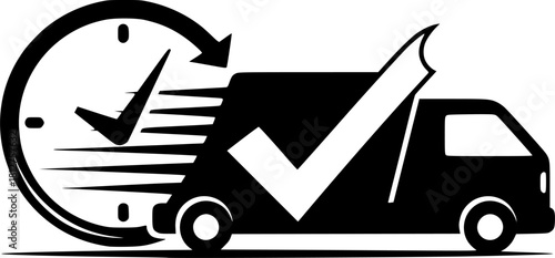 Fast service vector icon silhouette illustration isolated on white background
