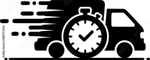 Fast service vector icon silhouette illustration isolated on white background
