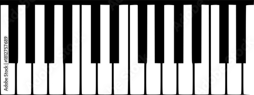 Vector black piano keys icon on white background illustration silhouette
