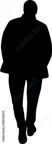 a man walking body silhouette vector