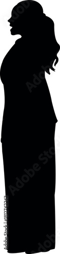 a woman standing body silhouette vector
