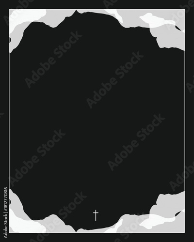 black and white frame for funeral card