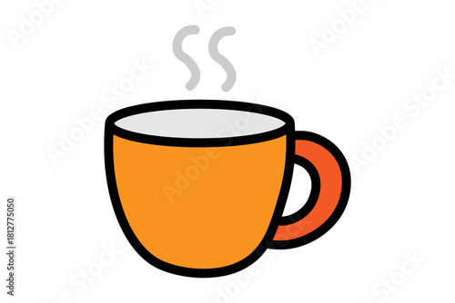 Fényképezés This is a simple, stylized illustration of a hot beverage in a mug