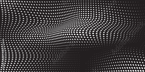 Abstract white dotted on black background deisgn.