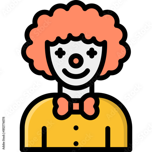 jester icon illustration design with filled outline