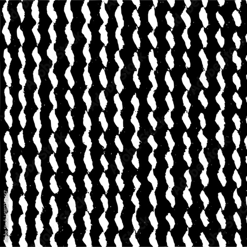 Monochrome image of a textured pattern with alternating black and white vertical lines forming a weave like design
