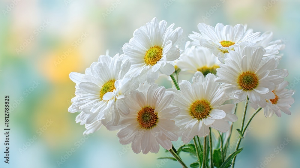 Obraz premium Elegant White Daisies in Soft Focus - A Floral Still Life.