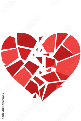 Broken Heart Symbol Representing Love Loss Heartbreak Sadness and Emotional Pain
