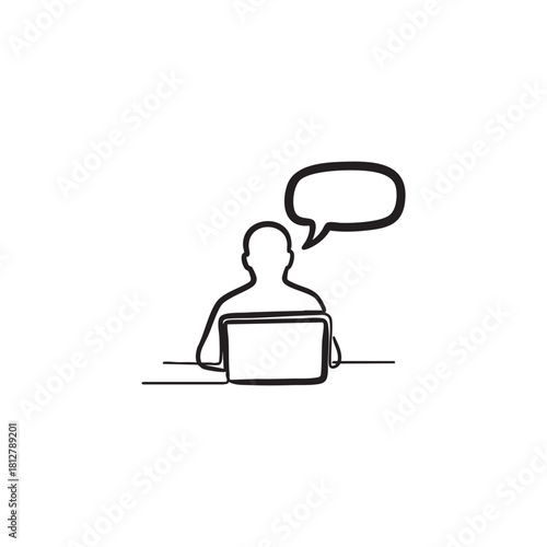 Black and White AI Vector Icon with Circuit Brain and Network Lines for Technology and Machine Learning