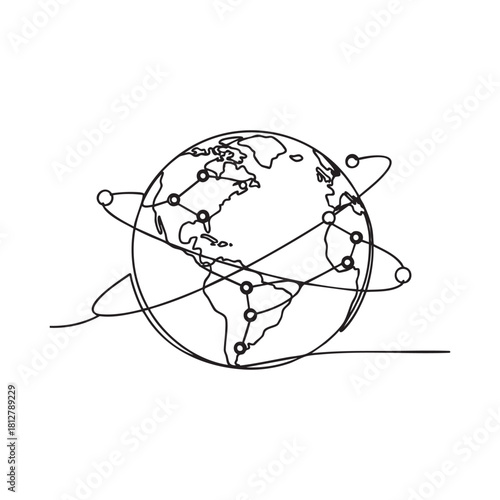 Minimal black and white AI vector icon with neural network brain circuitry