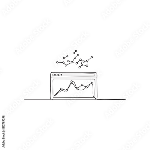 Minimal Black and White AI Brain Circuit Vector Icon for Technology and Innovation