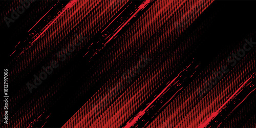 Red dots haltone on dark color background. Grunge texture abstract. Simple modern design. Vector illustration. eps 10.