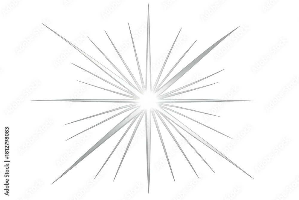Fototapeta premium Bright lens flare effect creating a starburst shape with sparkling light beams on a transparent background