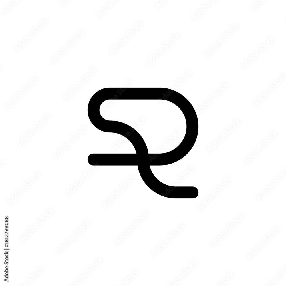Obraz premium initial letter R monogram logo unique simple modern
