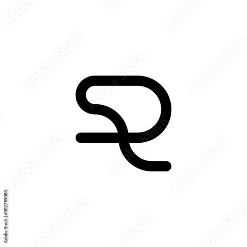 initial letter R monogram logo unique simple modern