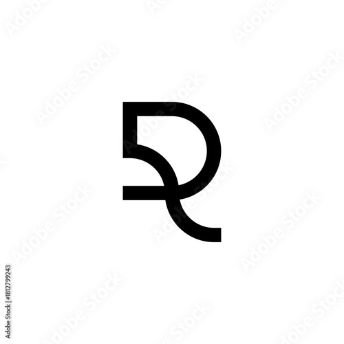 initial letter R monogram logo unique simple modern