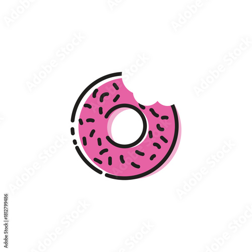 vector illustration design of donuts that have been eaten  bitten.
