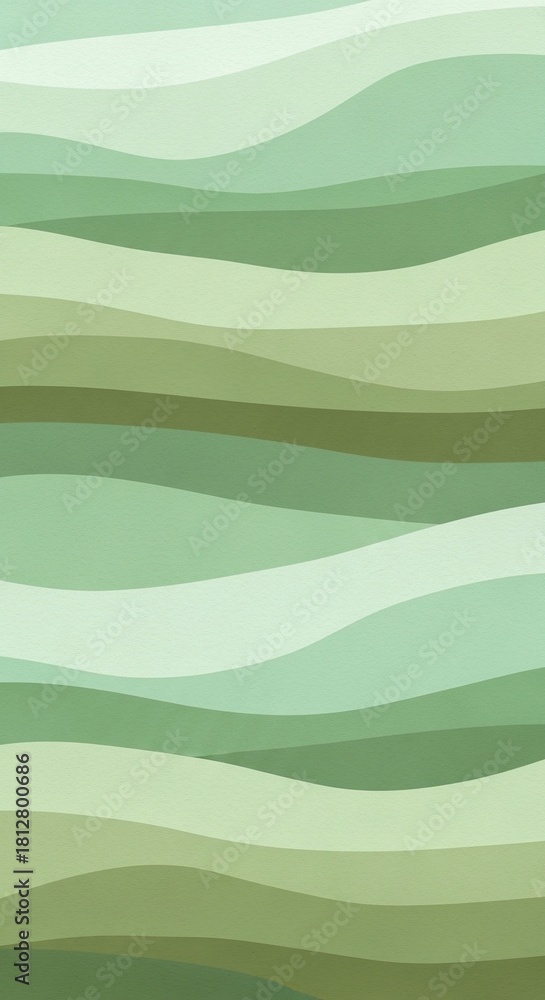 Obraz premium Abstract background pattern with horizontal wavy layers in various shades of green and olive tone