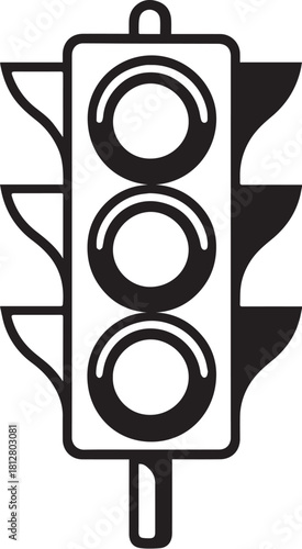 A traffic light  vector black and white