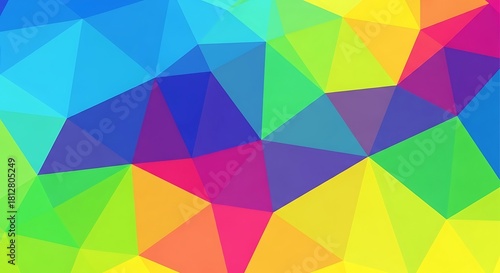 Geometric Abstract Art - A Colorful Triangle Composition.
