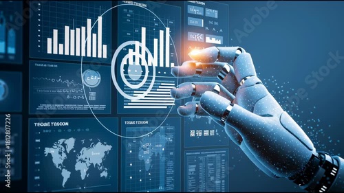 A collage of futuristic AI interface images showing digital data, holographic screens, and human hands interacting with virtual technology in a cyber-inspired environment.