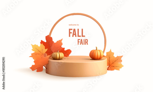 Autumn advertising banner with product showcase