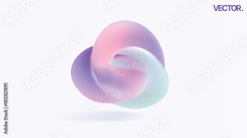 Abstract Pastel 3D Knot Shape A Soft Gradient Organic Form Placed on a Light Background