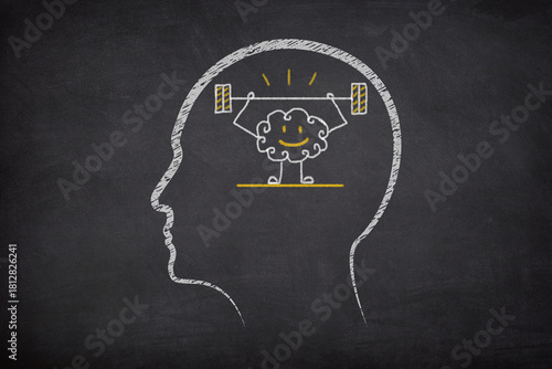 Brain exercise. Brain Training Strengthening Your Mind. Cognitive development concept