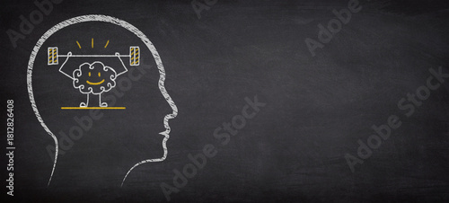 Fototapeta Naklejka Na Ścianę i Meble -  Brain exercise. Brain Training Strengthening Your Mind. Cognitive development concept