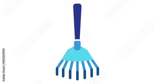 Flat design garden rake icon on white background