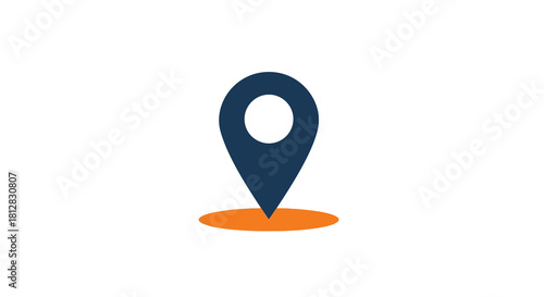 Minimalist location marker on white background