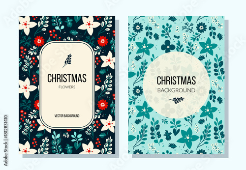 Explore stunning and beautiful Christmas floral backgrounds perfect for holiday designs and layouts