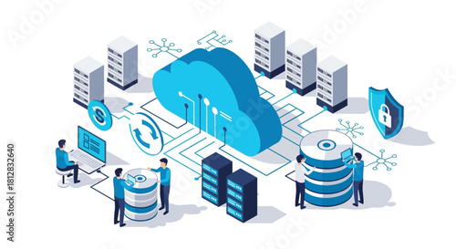 Cloud computing network isometric design with data security and techno