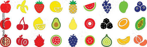 Colorful fruit pattern with hand drawn style for background or design element