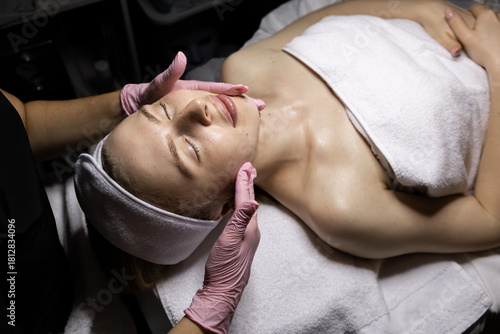 Photography Face and neck massage at a beautician's appointment