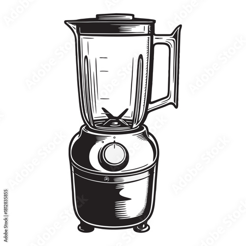silhouette icons of various kitchen blenders, including personal and countertop models with jars and controls, representing concepts of food preparation, healthy eating, kitchen appliances, and home c